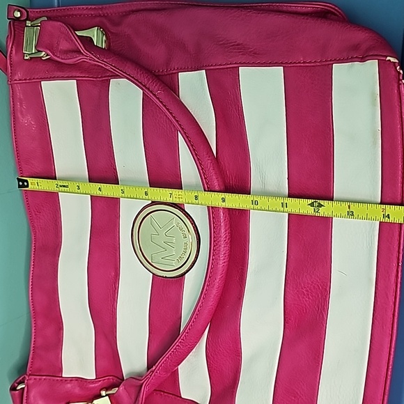 Michael Kors Pink and white striped purse - Picture 12 of 12